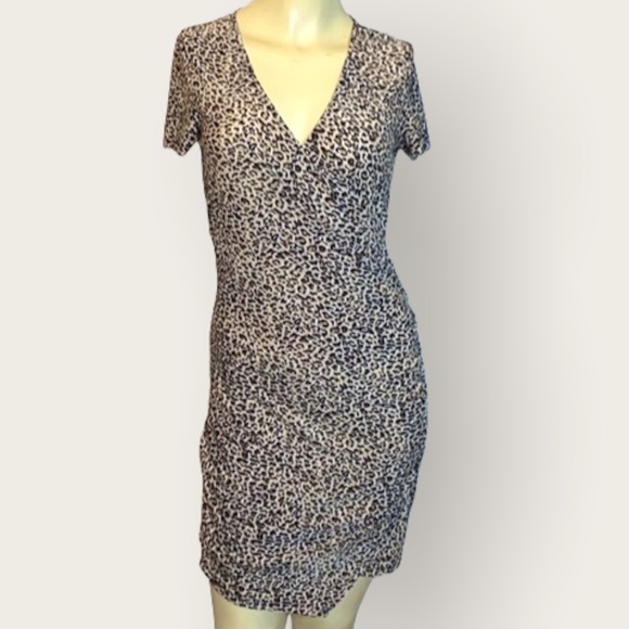 NWOT SHEIN leopard print mock wrap dress size M Y2K 90S 80S - Picture 7 of 10